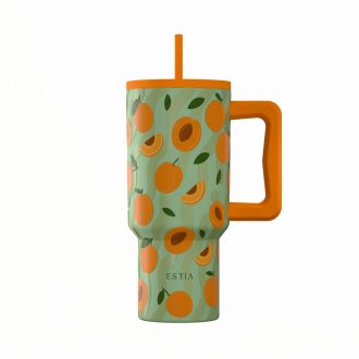 ESTIA ΘΕΡΜΟΣ STRAW TUMBLER XL SAVE THE AEGEAN 900ml PEACH GARDEN