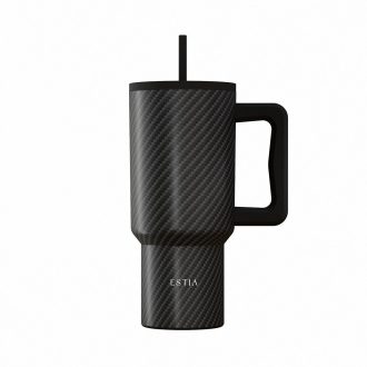 ESTIA ΘΕΡΜΟΣ STRAW TUMBLER XL SAVE THE AEGEAN 900ml CARBON FIBRE