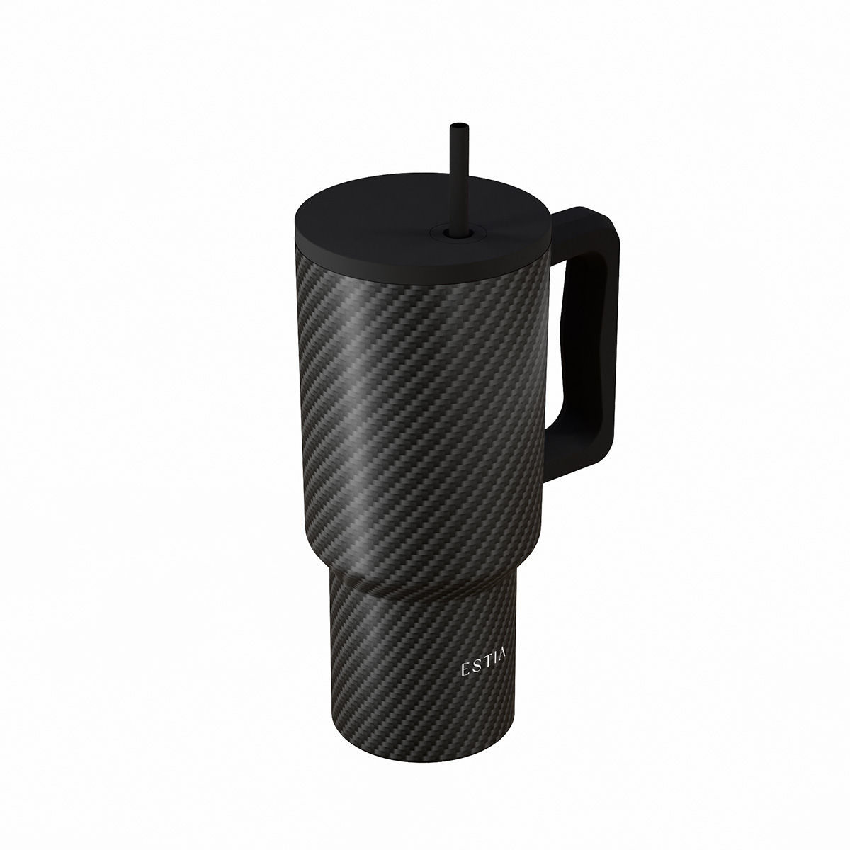 ESTIA ΘΕΡΜΟΣ STRAW TUMBLER XL SAVE THE AEGEAN 900ml CARBON FIBRE - Image 2