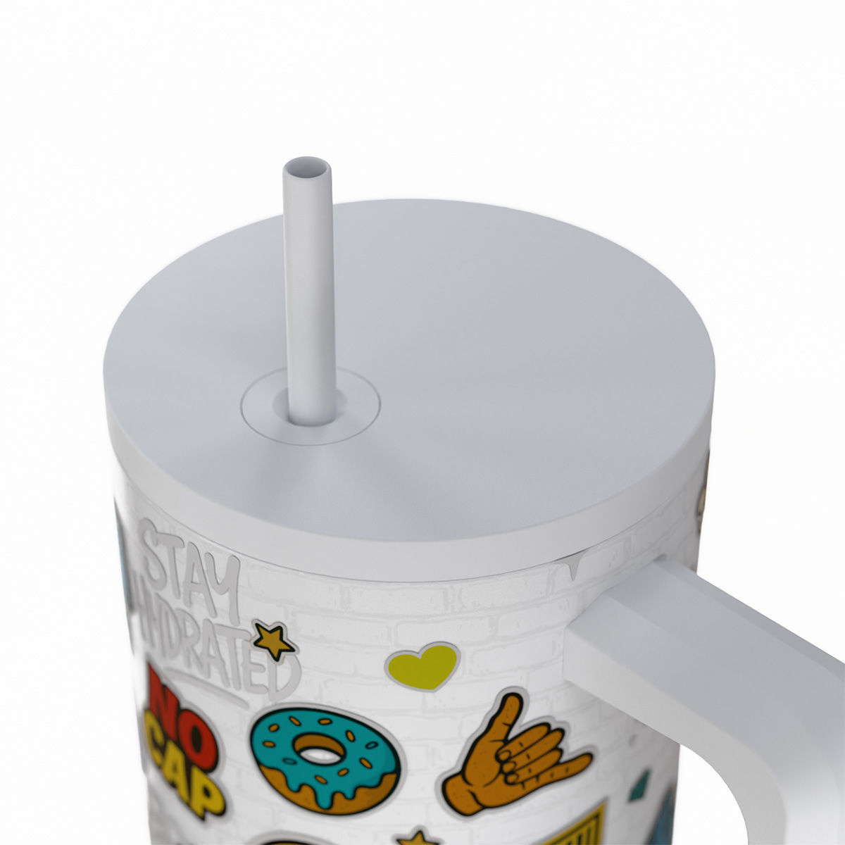 ESTIA ΘΕΡΜΟΣ STRAW TUMBLER XL SAVE THE AEGEAN 900ml URBAN VIBES - Image 3