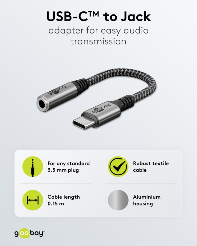 Goobay Καλώδιο Αντάπτορας USB-C σε 3.5mm AUX 0.15m - Image 4