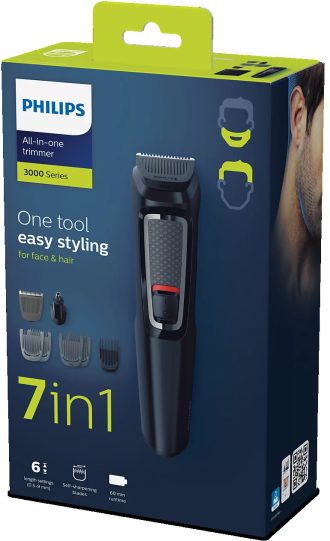 Philips Series 3000 7-in-1 Σετ Επαναφορτιζόμενης Κουρευτικής Μηχανής MG3720/15