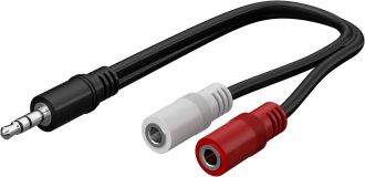 Goobay Αντάπτορας Ήχου 3,5 mm Αρσενικό σε 2× Θηλυκά Mono 0.2m