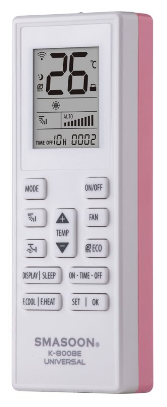 SMASOON K-8008E Universal Τηλεχειριστήριο Κλιματισμού Ροζ