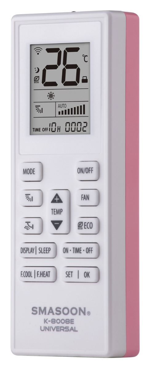 SMASOON K-8008E Universal Τηλεχειριστήριο Κλιματισμού Ροζ