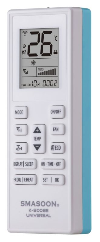 SMASOON K-8008E Universal Τηλεχειριστήριο Κλιματισμού Μπλε