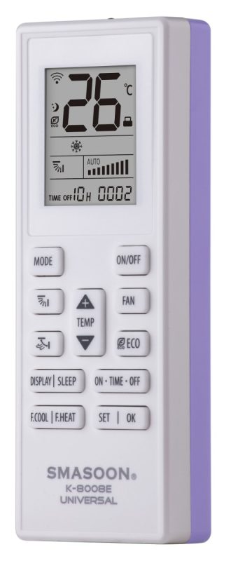 SMASOON K-8008E Universal Τηλεχειριστήριο Κλιματισμού Μωβ