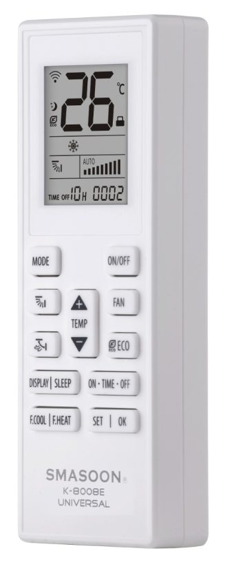 SMASOON K-8008E Universal Τηλεχειριστήριο Κλιματισμού Λευκό