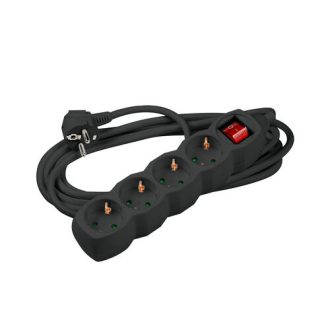 Technik Πολύπριζο 4 Θέσεων με Διακόπτη Μαύρο 1.5m