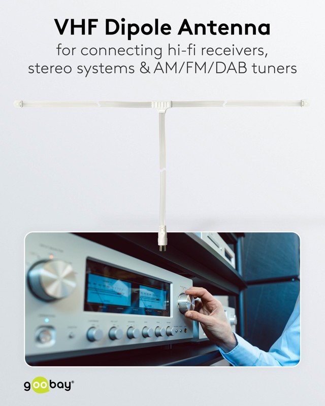 Goobay Κεραία Ραδιοφώνου για DAB/FM/AM 1.75m Λευκό - Image 3