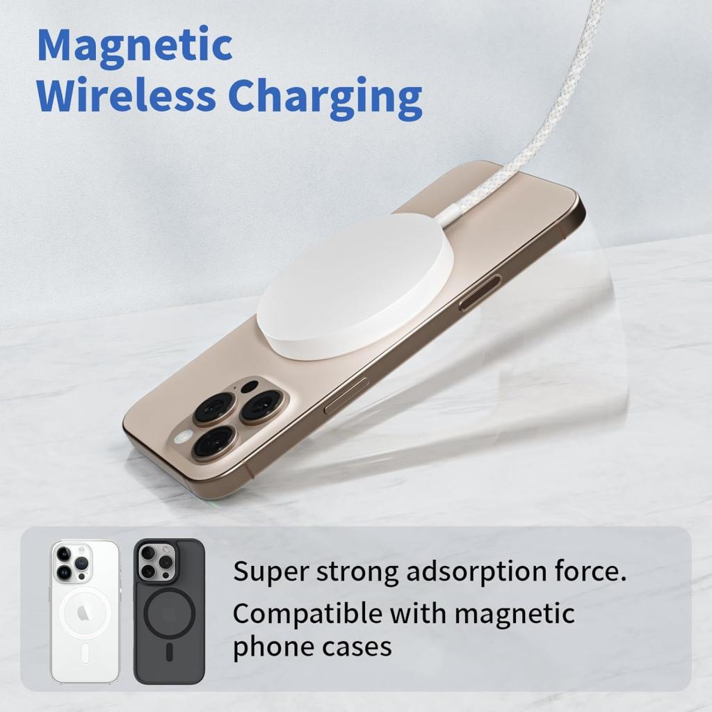 XO JH025 Μαγνητικός Ασύρματος Φορτιστής 25W USB-C Καλώδιο 1,2 μ Λευκός - Image 2