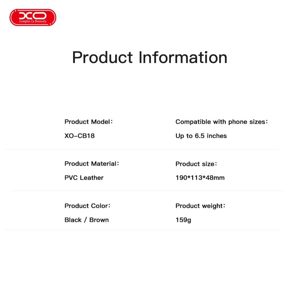 XO CB18 Τσάντα Χιαστί για Smartphones Mαύρη - Image 4