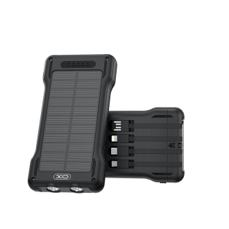 XO PR290 Solar Power Bank με 4 Eνσωματωμένα Καλώδια 10.000mAh