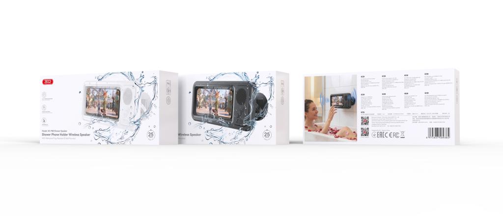 XO F80 Αδιάβροχη Βάση Κινητού Ντους με Ηχείο Bluetooth - Image 2