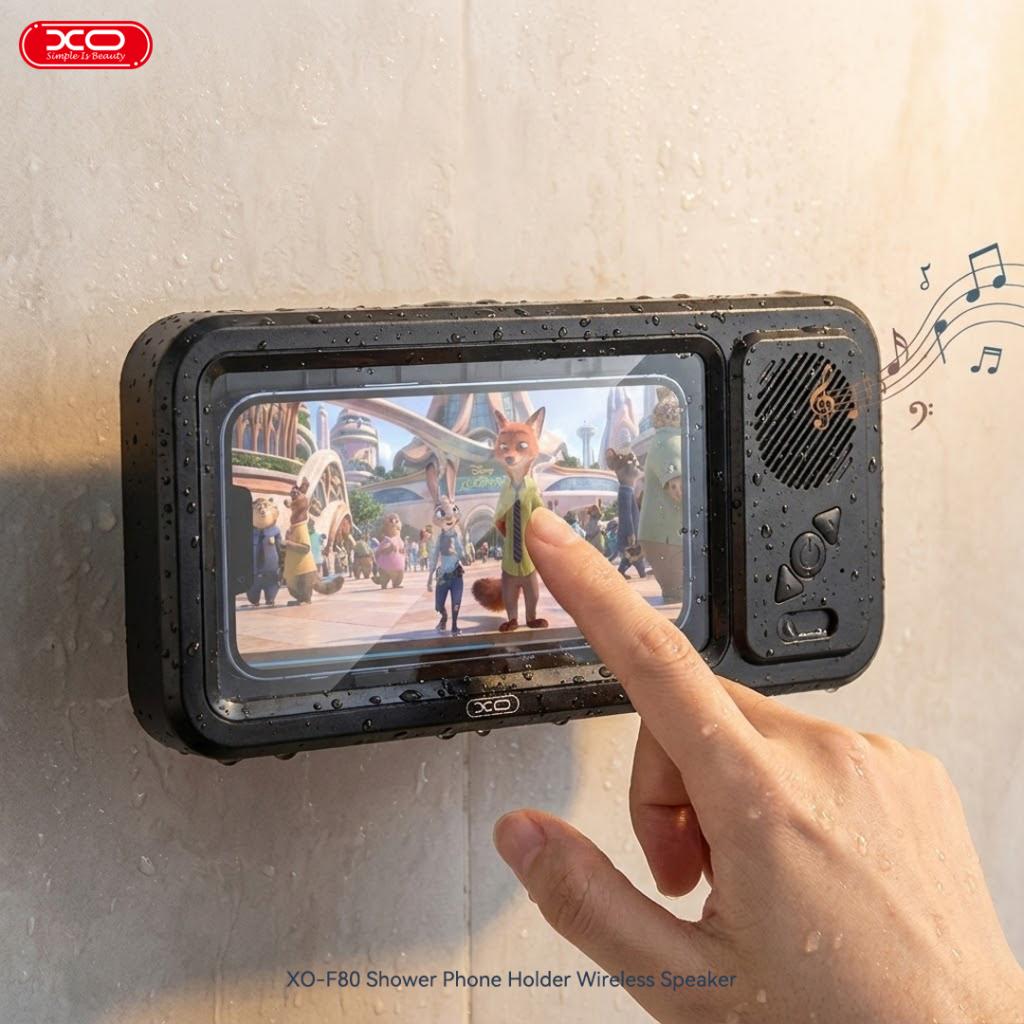 XO F80 Αδιάβροχη Βάση Κινητού Ντους με Ηχείο Bluetooth - Image 6