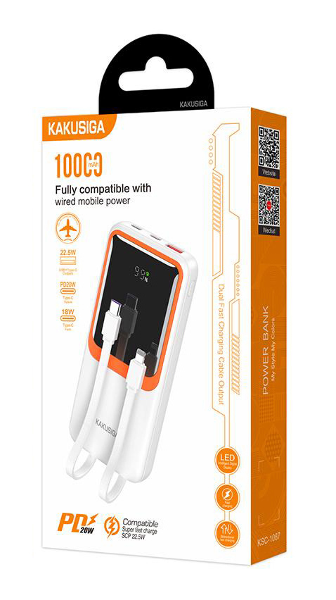 KSC-1087/WHITE POWERBANK 10.000mAh 22.5W+PD20W ΛΕΥΚΟ - Image 2