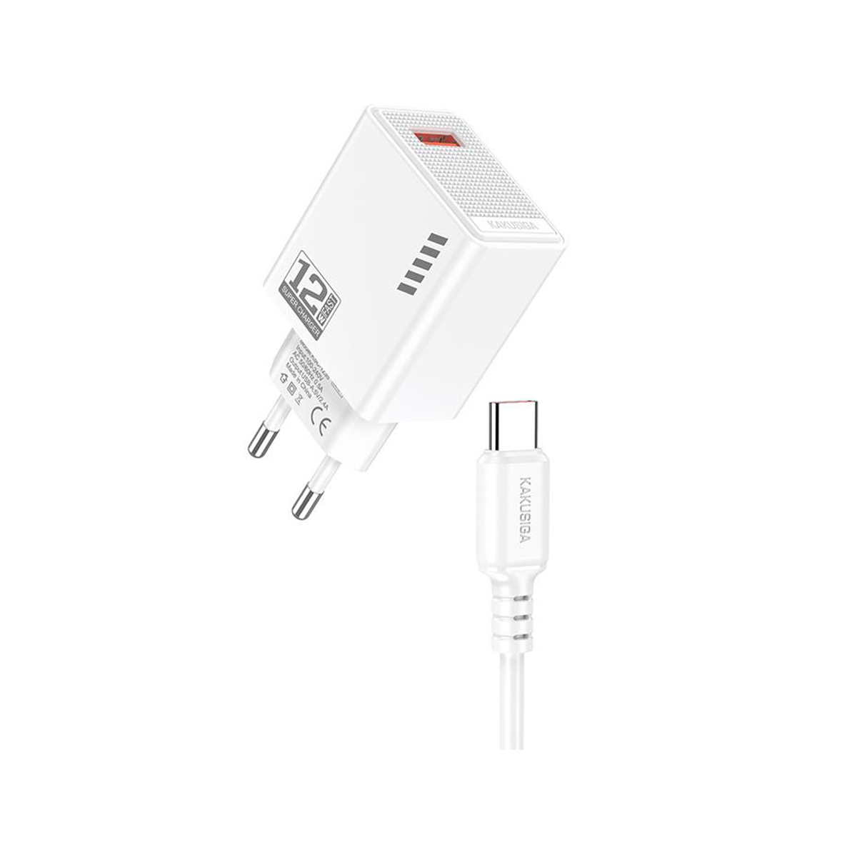 KSC-1236/WHITE ΛΕΥΚΟΣ ΦΟΡΤΙΣΤΗΣ ΜΕ ΚΑΛΩΔΙΟ TypeC 1m