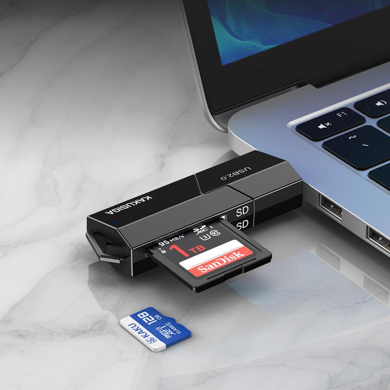 KSC-1411/BLACK USB 2.0 CARD READER 2 IN 1 - Image 3