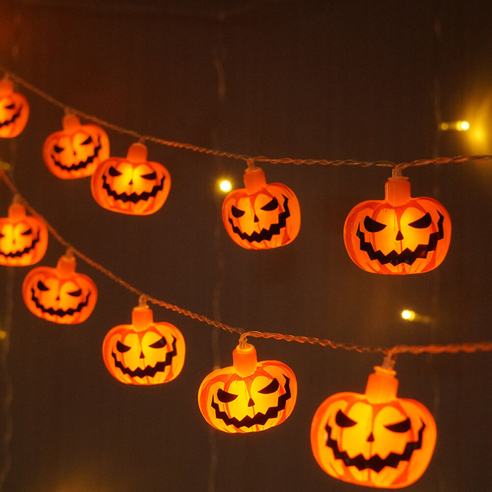 Διακοσμητική γιρλάντα LED Modee για το Halloween με φαναράκια-κολοκύθες (165cm / απόσταση 15cm) – Θερμό λευκό φως - Image 2