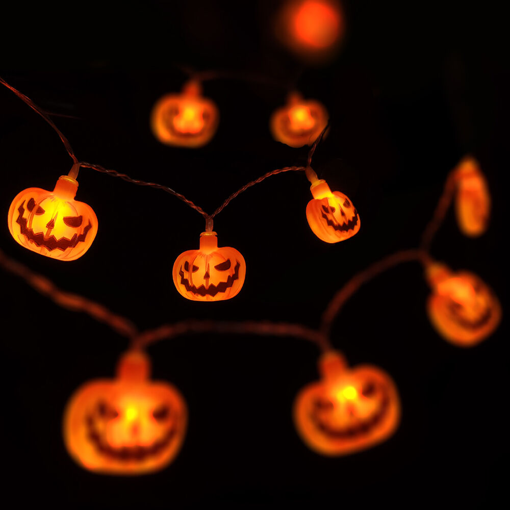 Διακοσμητική γιρλάντα LED Modee για το Halloween με φαναράκια-κολοκύθες (165cm / απόσταση 15cm) – Θερμό λευκό φως - Image 4