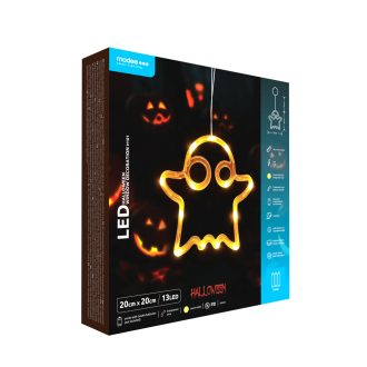 Διακοσμητικό Παραθύρου Modee Halloween LED Φάντασμα (20x20 εκ.)