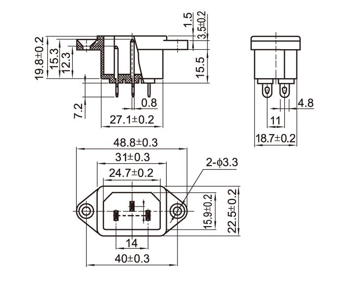 AC-001 AC connector για σασί - Image 2