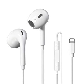 Ενσύρματα ακουστικά handsfree ATC-HFr4 με σύνδεση Lightning, 1,2m, λευκά
