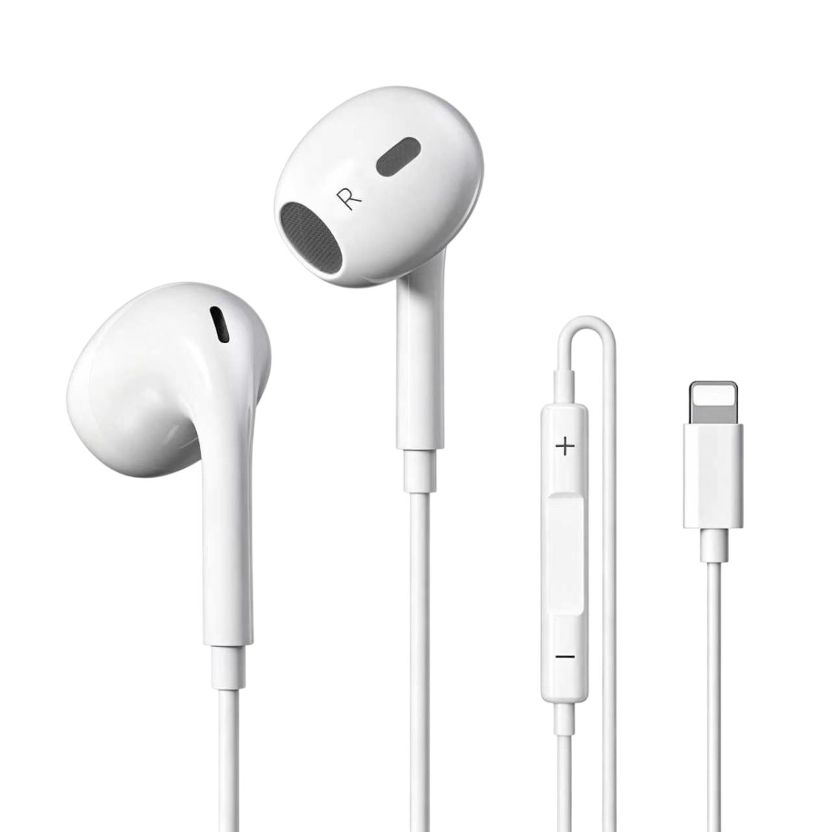 Ενσύρματα ακουστικά handsfree ATC-HFr4 με σύνδεση Lightning, 1,2m, λευκά