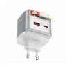 Q10/SILVER  Φορτιστής GAN 65W ME ΕΝΣΩΜΑΤΩΜΕΝΟ ΚΑΛΩΔΙΟ TYPEC LDNIO