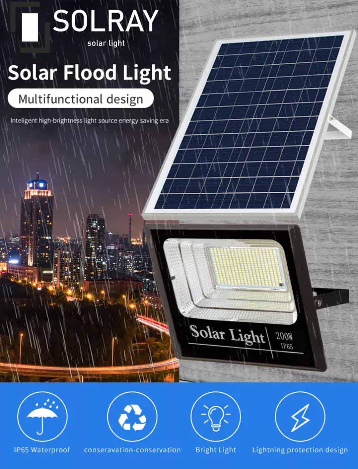 S01C-25W Ηλιακός προβολέας LED 25W - Image 2