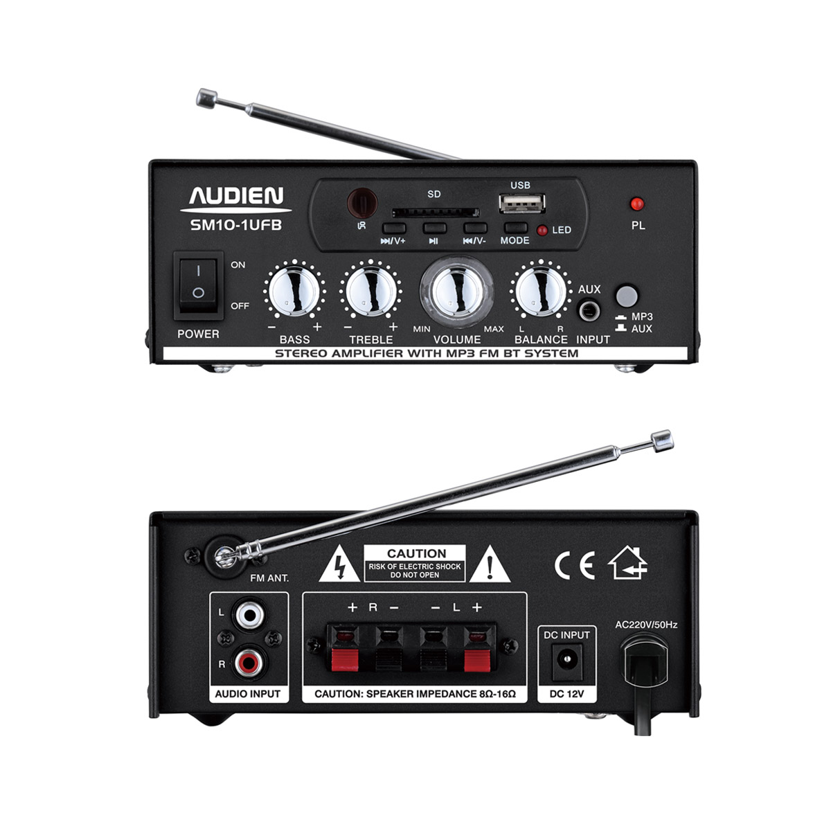 SM10-IUFB ΕΝΙΣΧΥΤΗΣ Hi-Fi 2x25Wrms 12V/220V