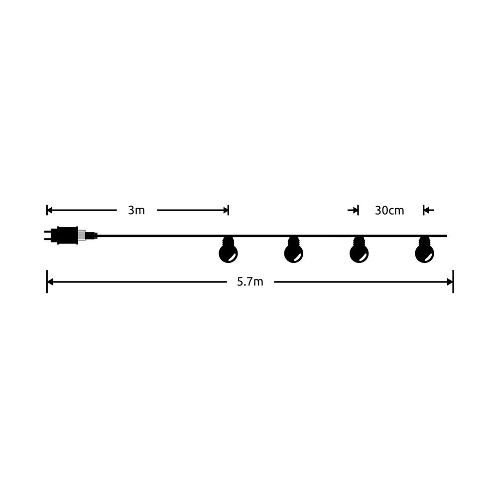Modee Χριστουγεννιάτικα Φωτάκια LED με Βύσμα (10LED/300cm/30cm) Θερμό Λευκό - Image 4