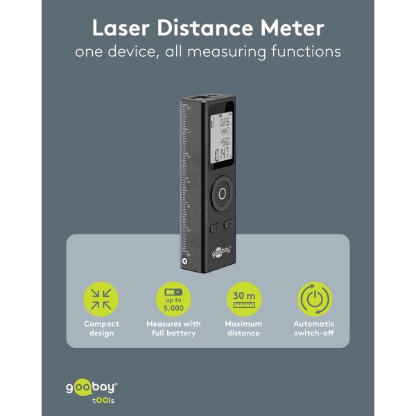 Goobay Tools Ψηφιακός Μετρητής Απόστασης Laser (77834) - Image 4
