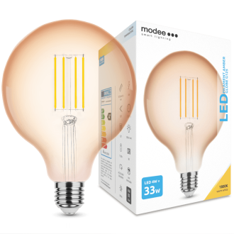 Modee Lighting Λαμπτήρας LED Filament Σφαιρικός G125 Amber 4W E27 320° 1800K (360 lumen)